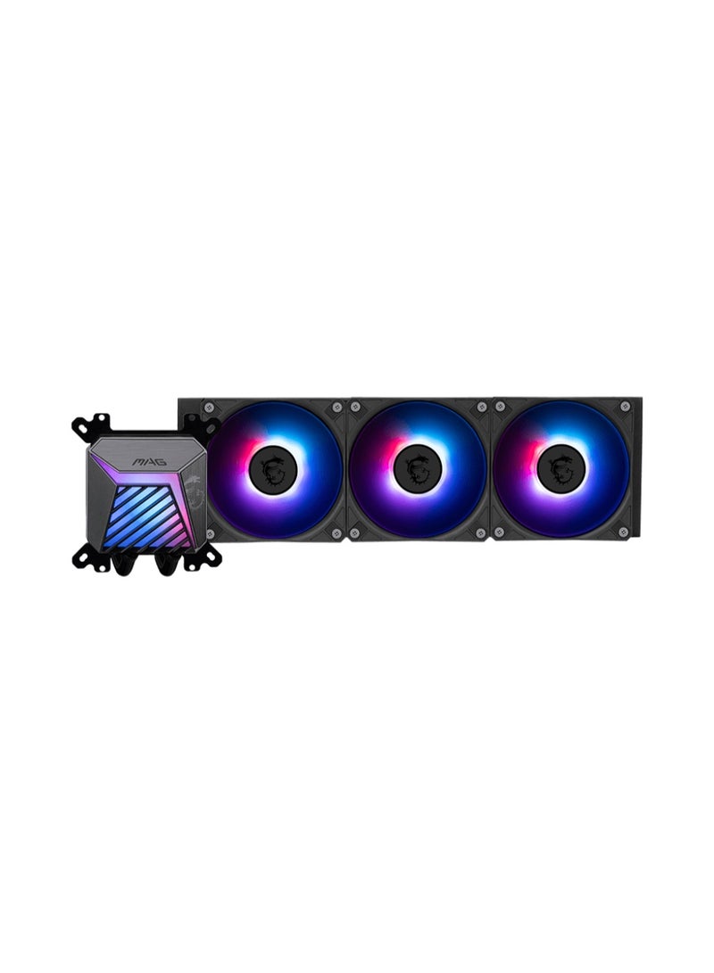 MSI MAG CORELIQUID A15 360mm ARGB All-in-One CPU Liquid Cooler , 360mm Radiator, 3x 120mm CycloBlade Fans, High-Performance Pump, EPDM+IIR Tubing, Intel & AMD Compatible, Mystic Light ARGB, Easy Installation, Low Noise Cooling, Black | 306-7ZW9A11-L80 - Image 3